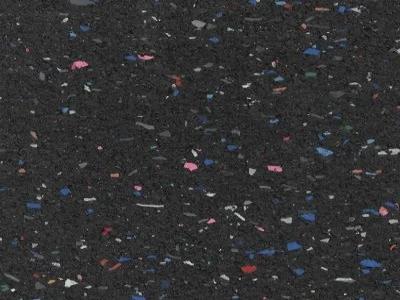 RUBBER GYM FLOORING ROLLS - Black with Confetti