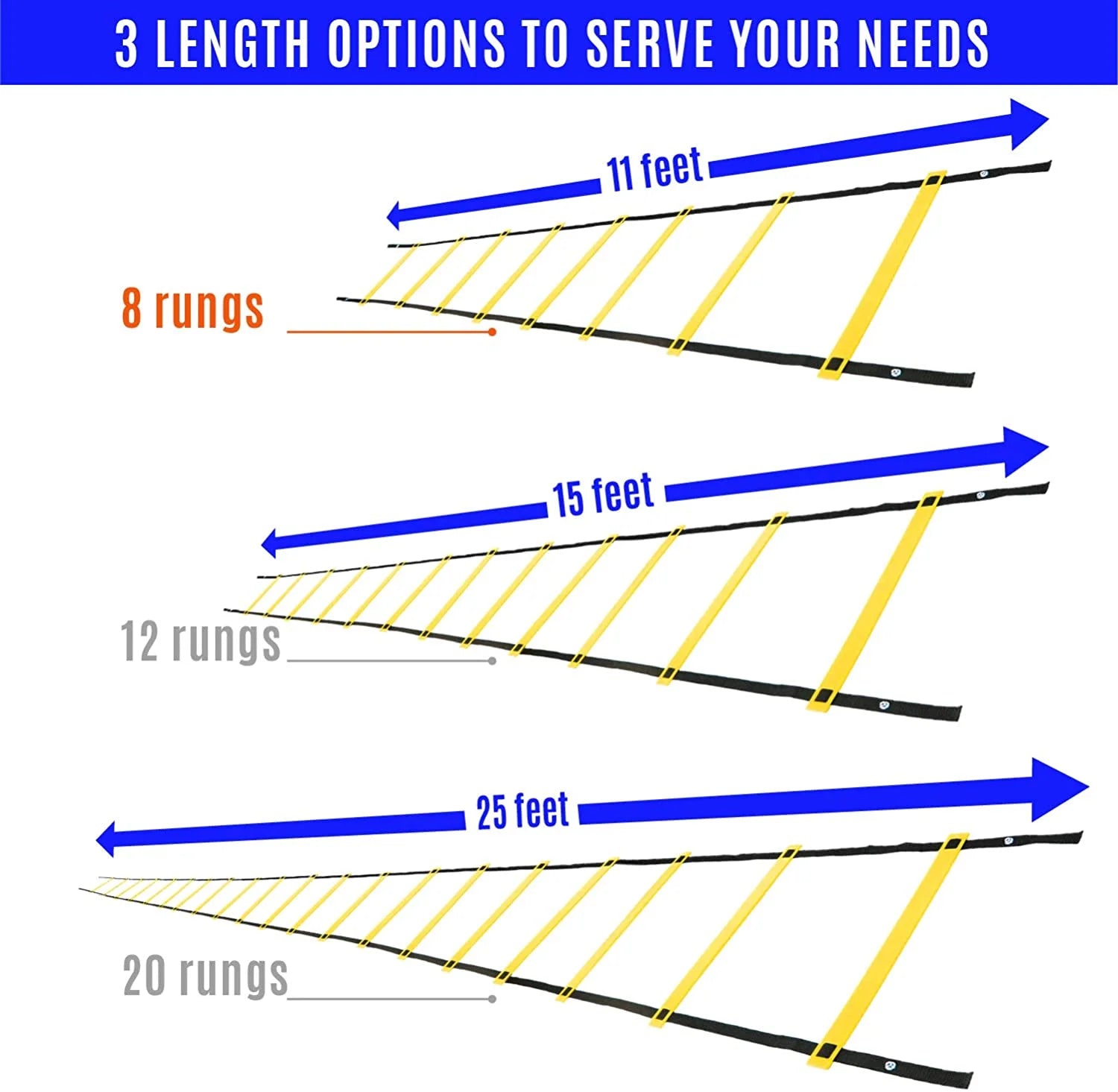 Elevate Your Game with the Speed and Agility Training Ladder - 8 Rung Design in Vibrant Yellow