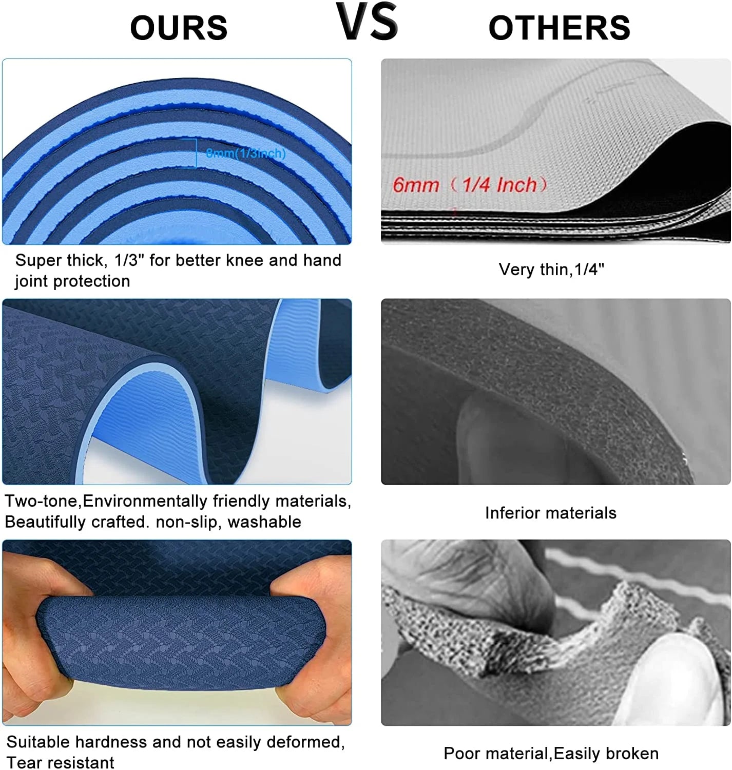 Transform Your Workout with Our Eco-Friendly 8mm Non-Slip Yoga Mat - Perfect for Yoga & Pilates! 🧘‍♀️💪