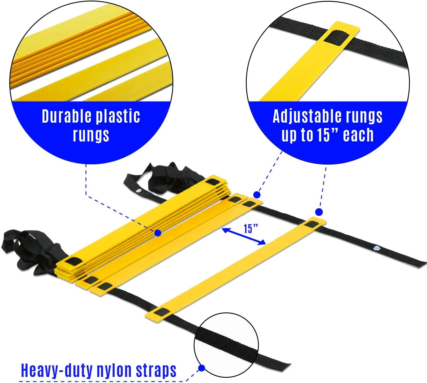 Elevate Your Game with the Speed and Agility Training Ladder - 8 Rung Design in Vibrant Yellow