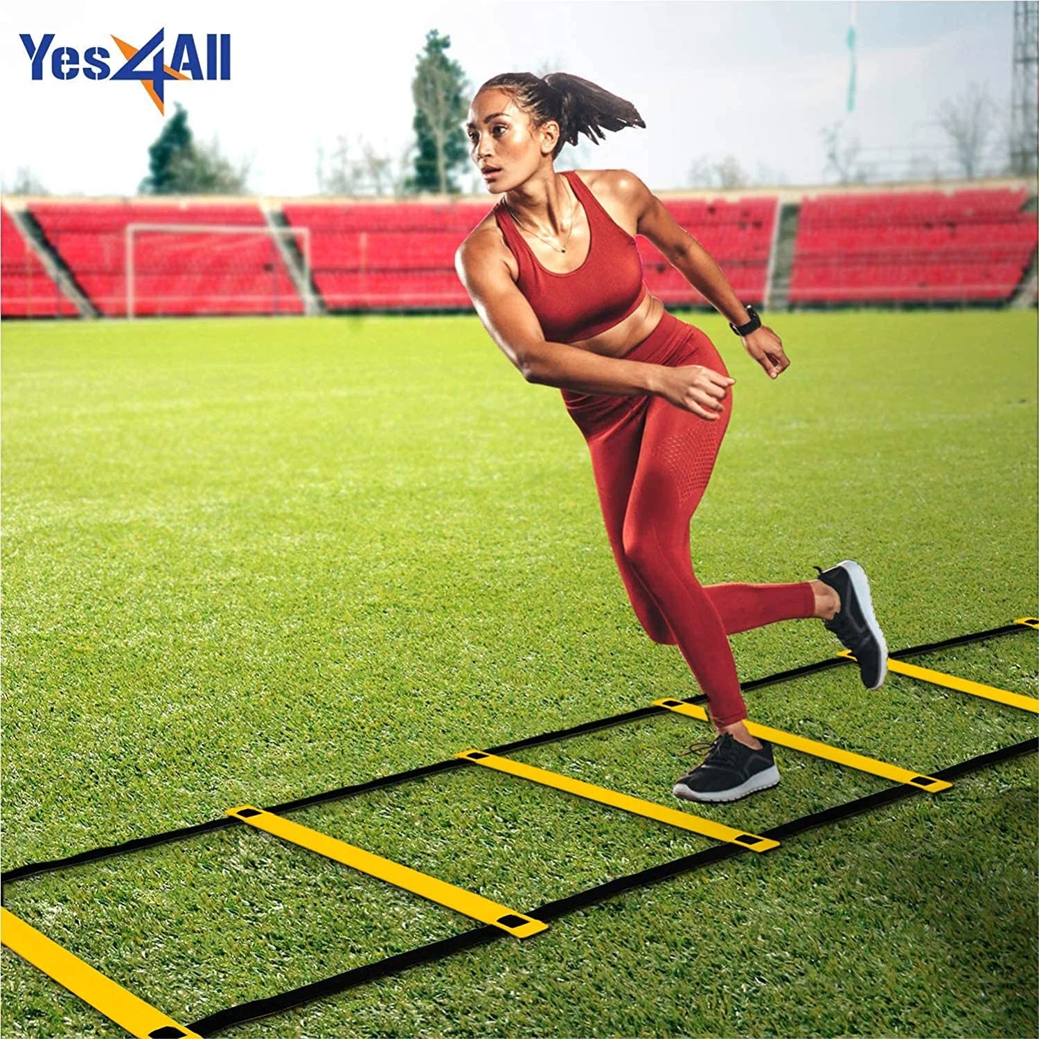 Elevate Your Game with the Speed and Agility Training Ladder - 8 Rung Design in Vibrant Yellow