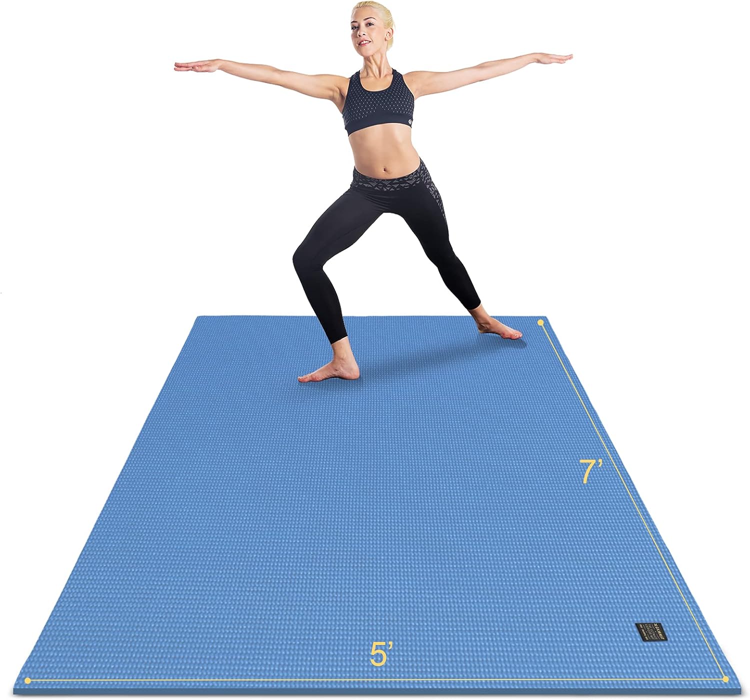 Extra Thick Large Yoga Mat - Non-Slip Workout Mat for Home Gym, Ideal for Pilates, Stretching, and Meditation (6'X4', 6'X6', 7'X5')
