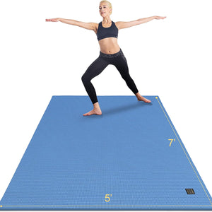 Extra Thick Large Yoga Mat - Non-Slip Workout Mat for Home Gym, Ideal for Pilates, Stretching, and Meditation (6'X4', 6'X6', 7'X5')