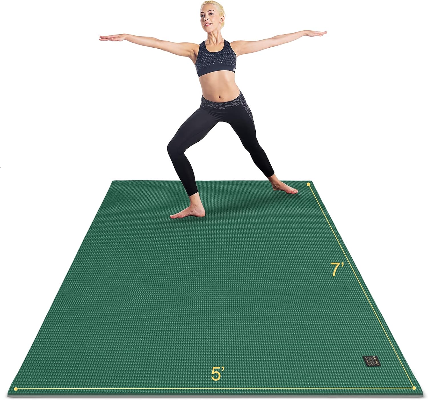 Extra Thick Large Yoga Mat - Non-Slip Workout Mat for Home Gym, Ideal for Pilates, Stretching, and Meditation (6'X4', 6'X6', 7'X5')
