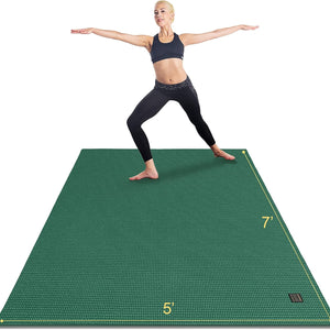 Extra Thick Large Yoga Mat - Non-Slip Workout Mat for Home Gym, Ideal for Pilates, Stretching, and Meditation (6'X4', 6'X6', 7'X5')