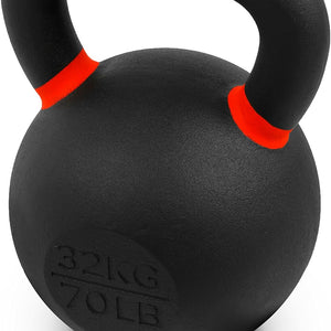 Premium Cast Iron Kettlebells Powder Coated Kettle Bells - Displays LB & KG Weight