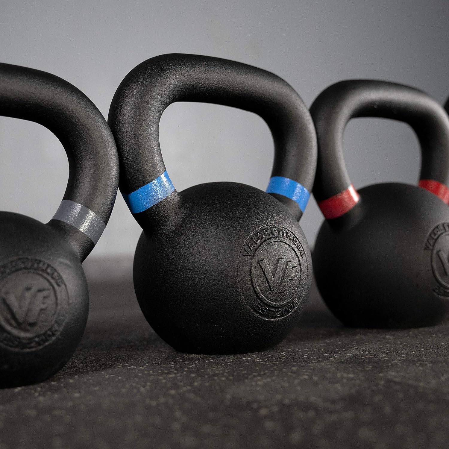 Premium Cast Iron Kettlebells Powder Coated Kettle Bells - Displays LB & KG Weight