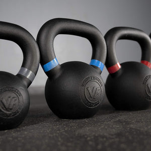 Premium Cast Iron Kettlebells Powder Coated Kettle Bells - Displays LB & KG Weight