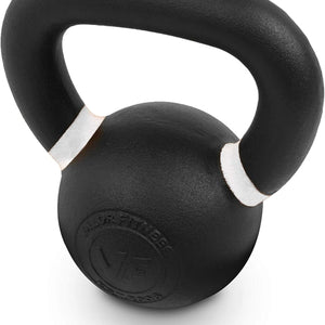 Premium Cast Iron Kettlebells Powder Coated Kettle Bells - Displays LB & KG Weight
