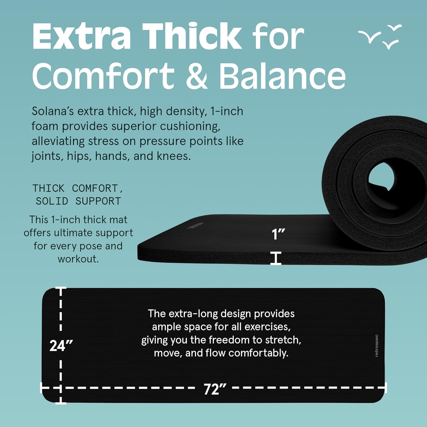Thick Yoga and Pilates Mat 1 inch