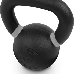 Premium Cast Iron Kettlebells Powder Coated Kettle Bells - Displays LB & KG Weight