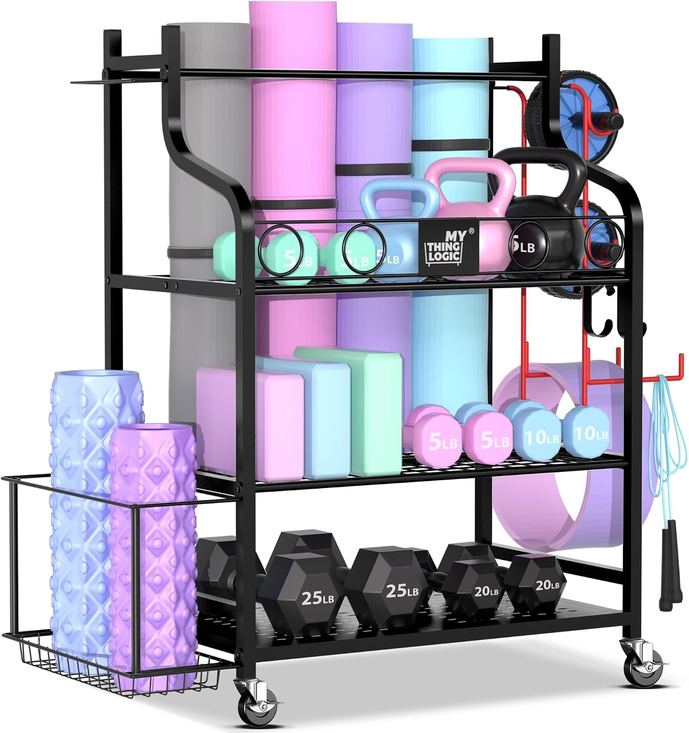 220 lbs Yoga Mat Storage Rack - Gym Equipment Organizer