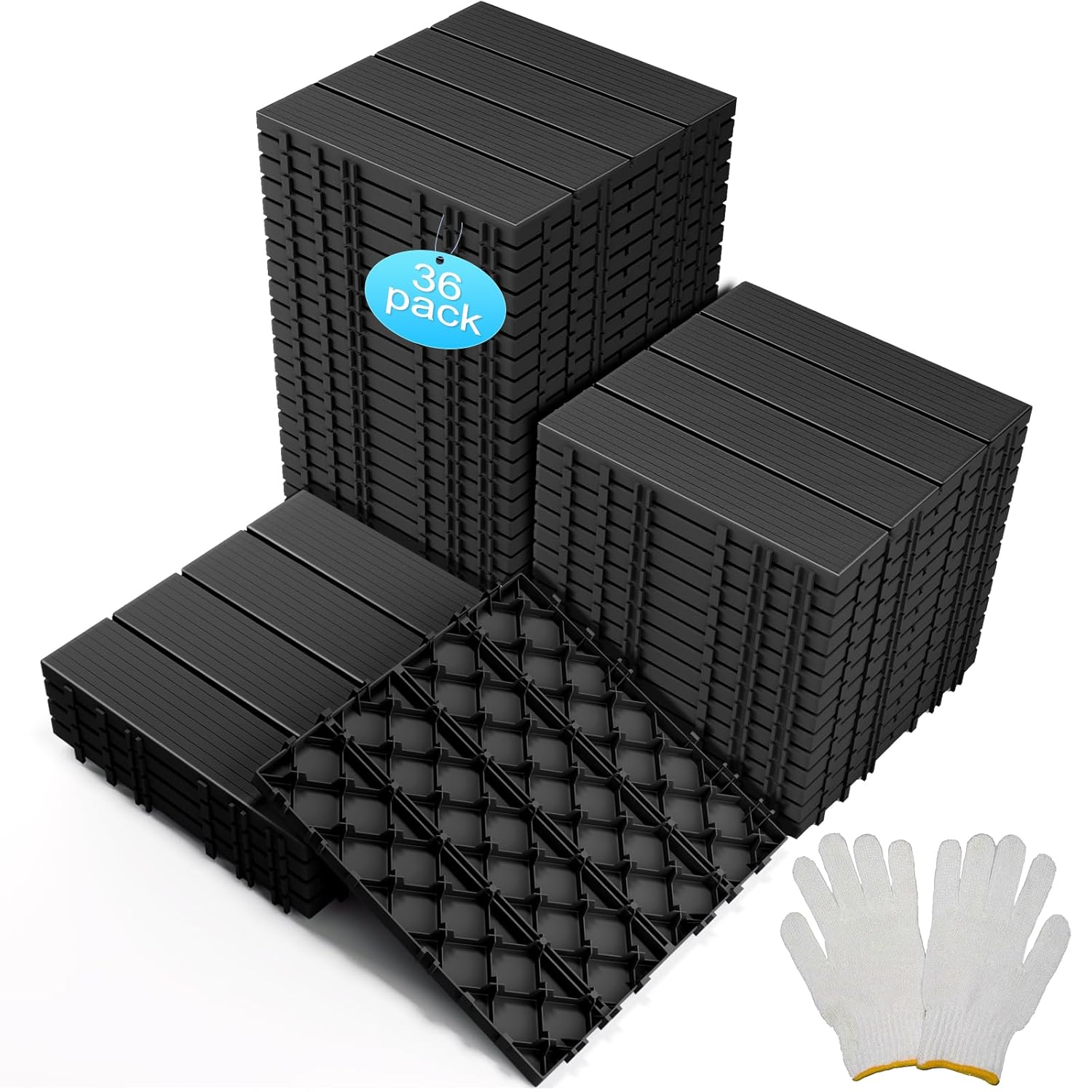 Interlocking Deck Tiles, 36 PCS 12” x 12”