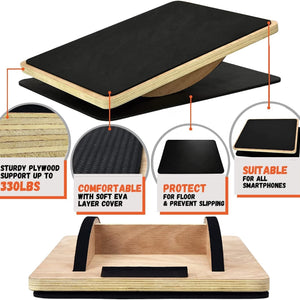 Level Up Your Leg Workout with Our 350LBS Wooden Balance Board! Perfect for Standing Desks! 🏋️‍♂️💪 #FitnessGoals #BalanceBoard