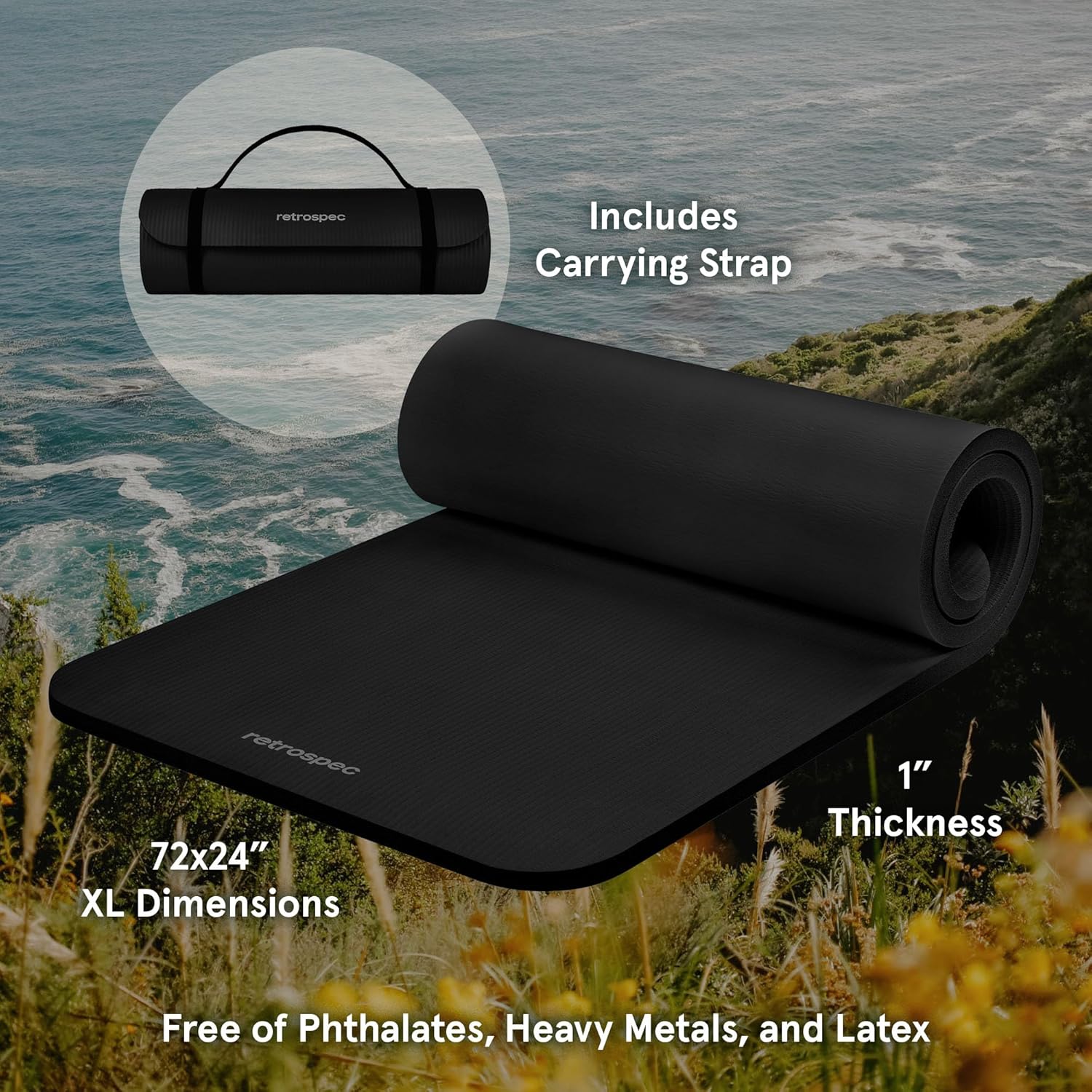 Thick Yoga and Pilates Mat 1 inch