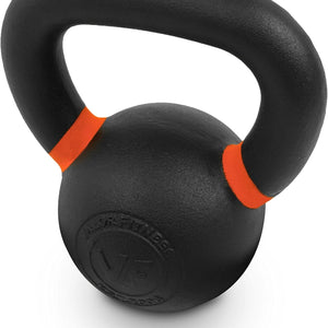 Premium Cast Iron Kettlebells Powder Coated Kettle Bells - Displays LB & KG Weight