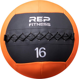 Weighted Wall Ball 6-30 LB, 14-Inch Soft Medicine Ball, Non-Bouncing PU Shell for CrossFit training