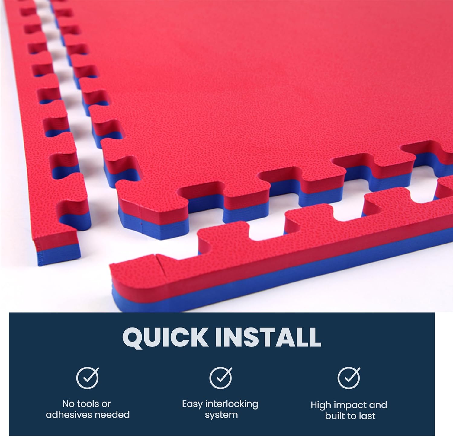 Premium 1" Thick Reversible Foam Interlocking Tiles - Perfect for Yoga, Gymnastics, MMA & Jiu Jitsu Training - Available in 3'X3' & 2'X2' Sizes