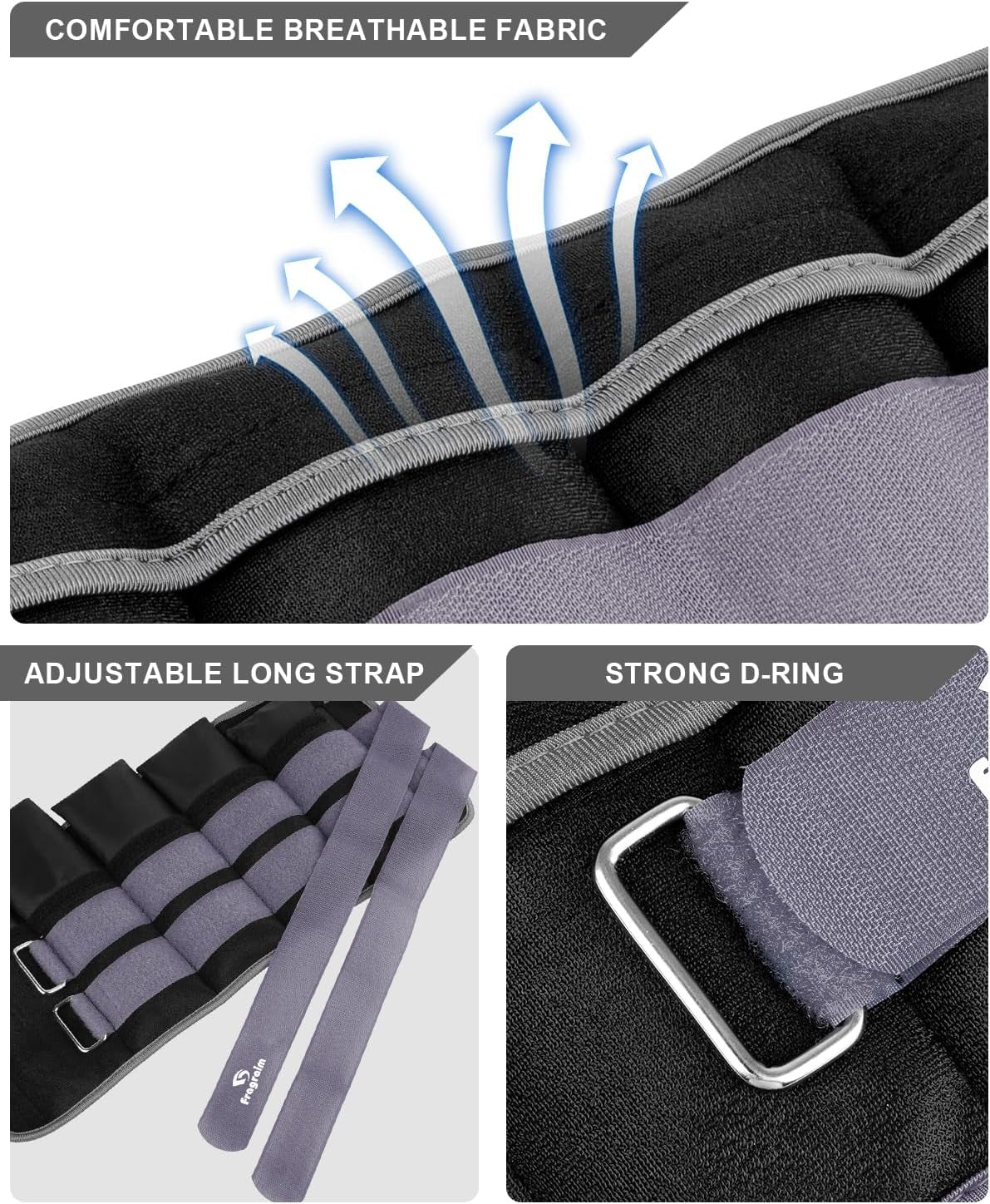 Adjustable Ankle Weights with Removable Weights