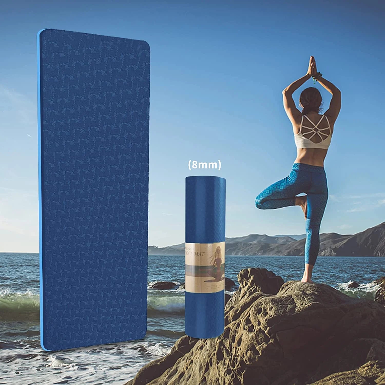 Transform Your Workout with Our Eco-Friendly 8mm Non-Slip Yoga Mat - Perfect for Yoga & Pilates! 🧘‍♀️💪