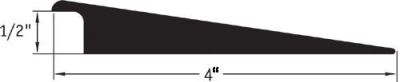 1/2" Vinyl Transition Strip/Reducer -12' length - heavy duty black