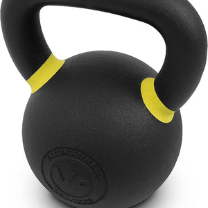 Premium Cast Iron Kettlebells Powder Coated Kettle Bells - Displays LB & KG Weight