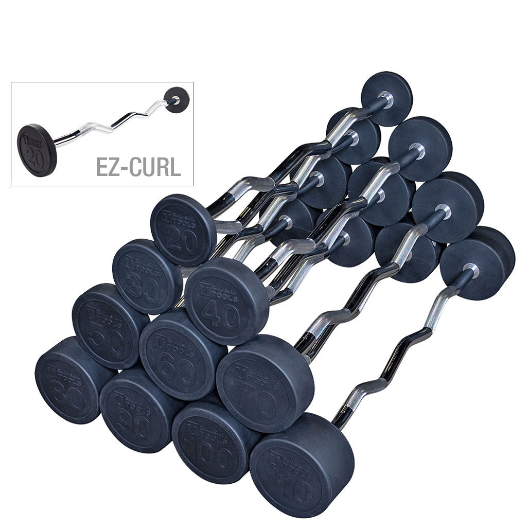 Body-Solid Tools Fixed Weight EZ Curl Barbells, from 20 to 110 lb.