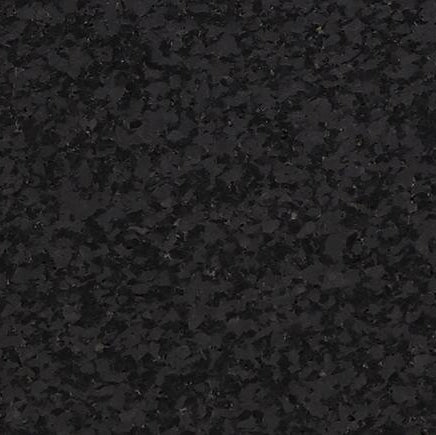 Galaxy Plus Rubber Gym Flooring Rolls - 48-Inch Wide, Recycled Rubber, Slip-Resistant, USA Made in dark charcoal with subtle black flecks; rubber gym flooring rolls color sample