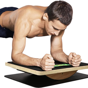 Level Up Your Leg Workout with Our 350LBS Wooden Balance Board! Perfect for Standing Desks! 🏋️‍♂️💪 #FitnessGoals #BalanceBoard