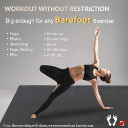 Extra Thick Large Yoga Mat - Non-Slip Workout Mat for Home Gym, Ideal for Pilates, Stretching, and Meditation (6'X4', 6'X6', 7'X5')