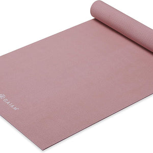 Gaiam Classic Solid Color Yoga Pilates Mat 5mm Lilac angled view