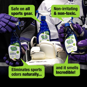 Natural Sports Cleaner & Deodorizer - 16 Fl Oz for Boxing Gloves, Helmets, Gym Bags & Equipment - Plant-Powered Freshness