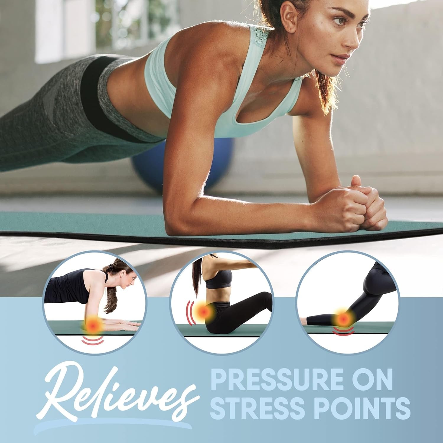 Premium Extra Thick Yoga Mat for Home and Gym Use, Multi-Layer Skid-Resistant Surface, Odor Neutralizing with Convenient Carrying Strap