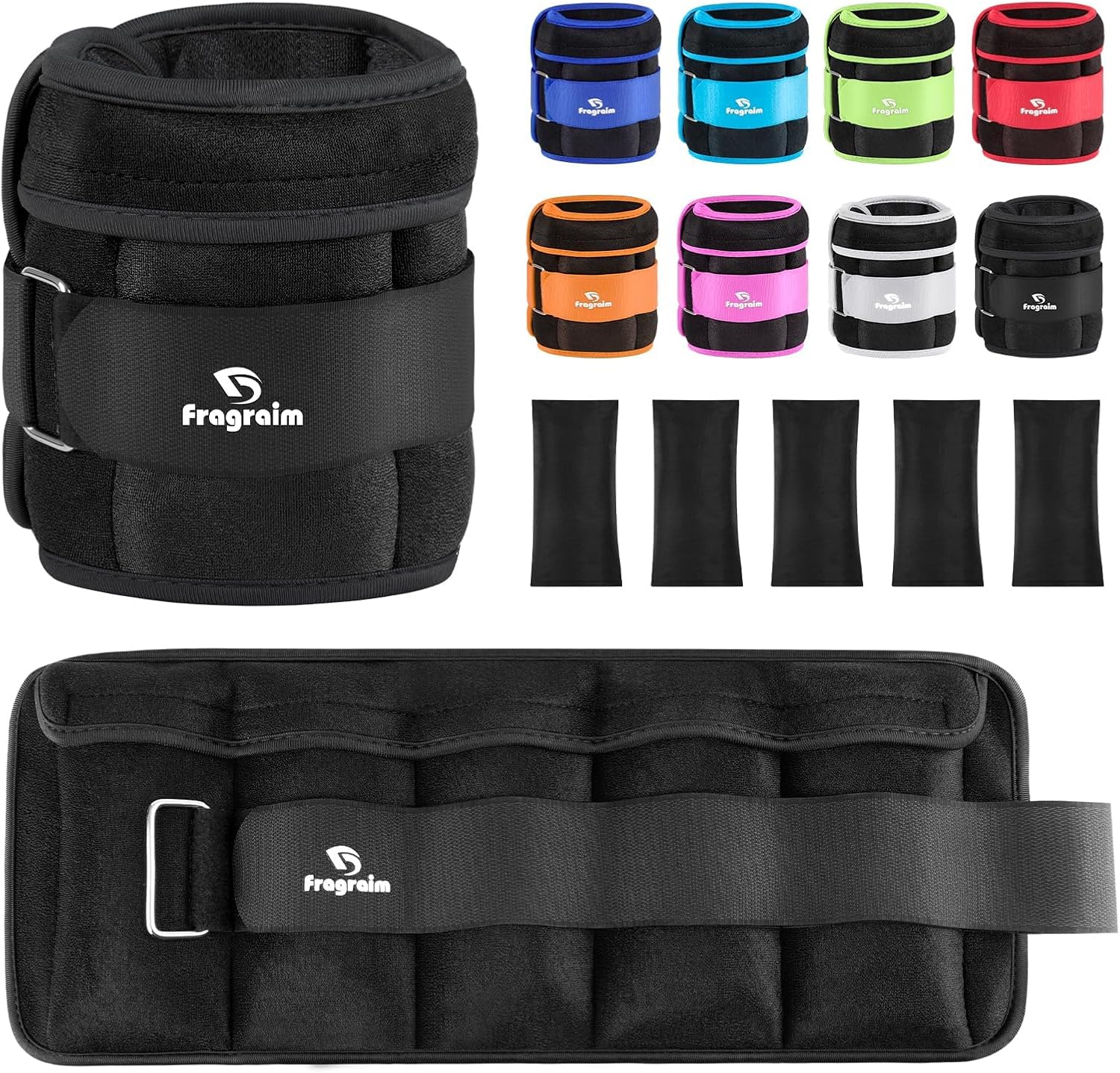 Adjustable Ankle Weights with Detachable Weights
