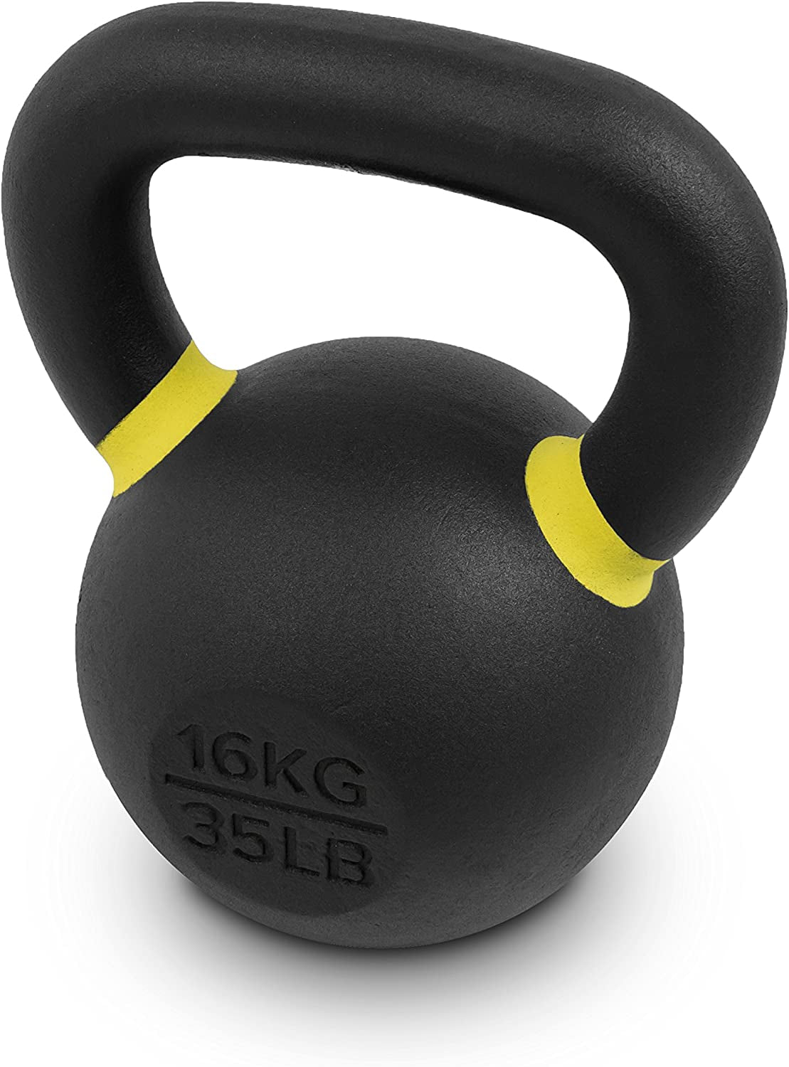 Premium Cast Iron Kettlebells Powder Coated Kettle Bells - Displays LB & KG Weight