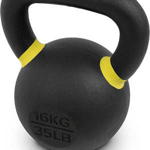 Premium Cast Iron Kettlebells Powder Coated Kettle Bells - Displays LB & KG Weight