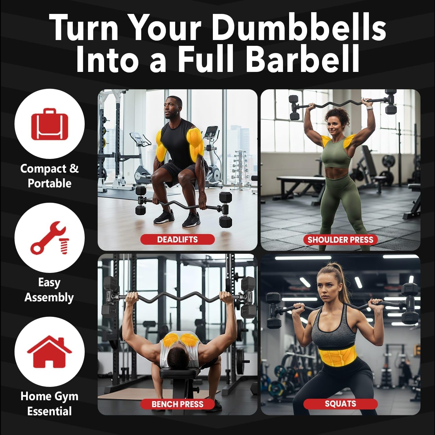 Dumbbell Barbell Converter Bar