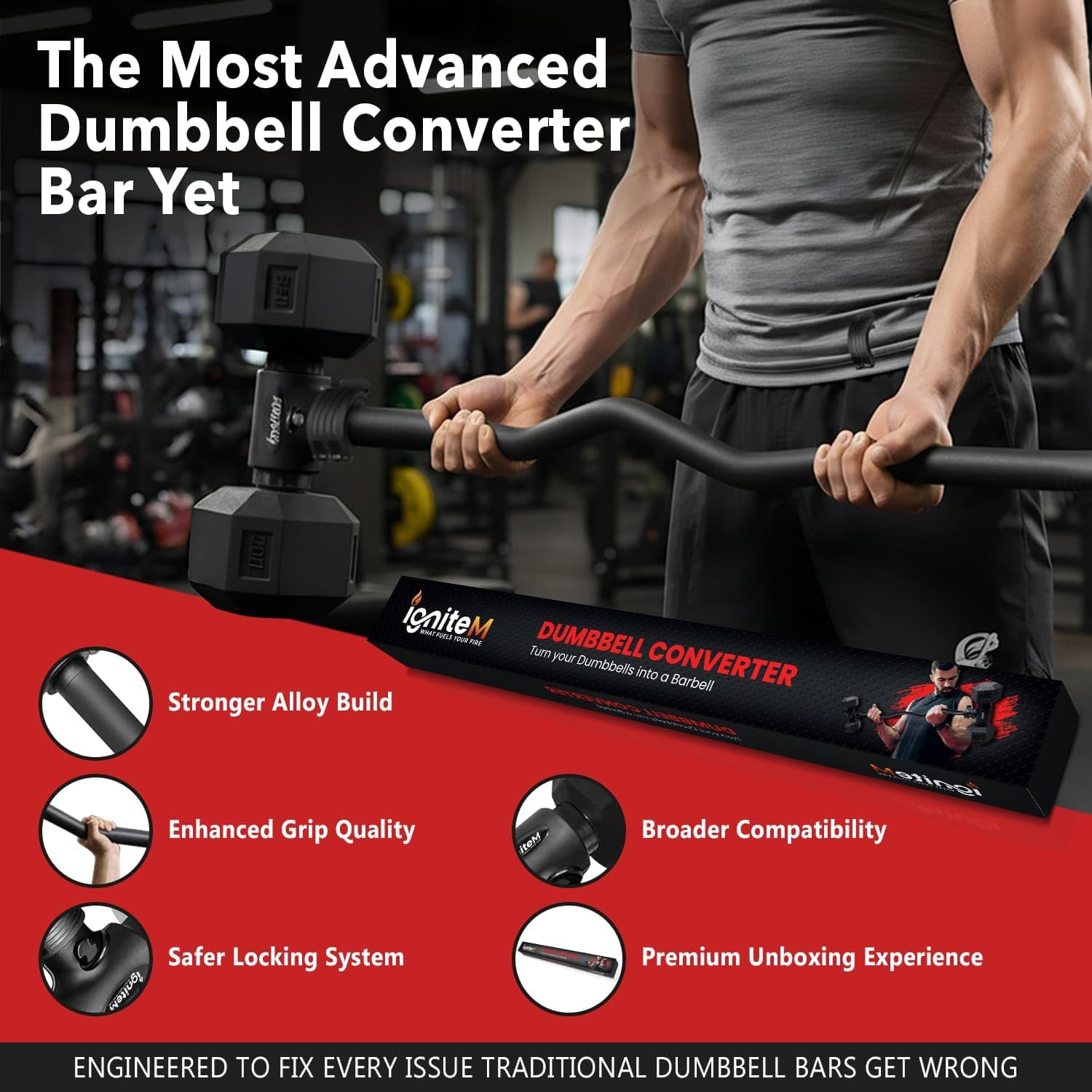 Dumbbell Barbell Converter Bar