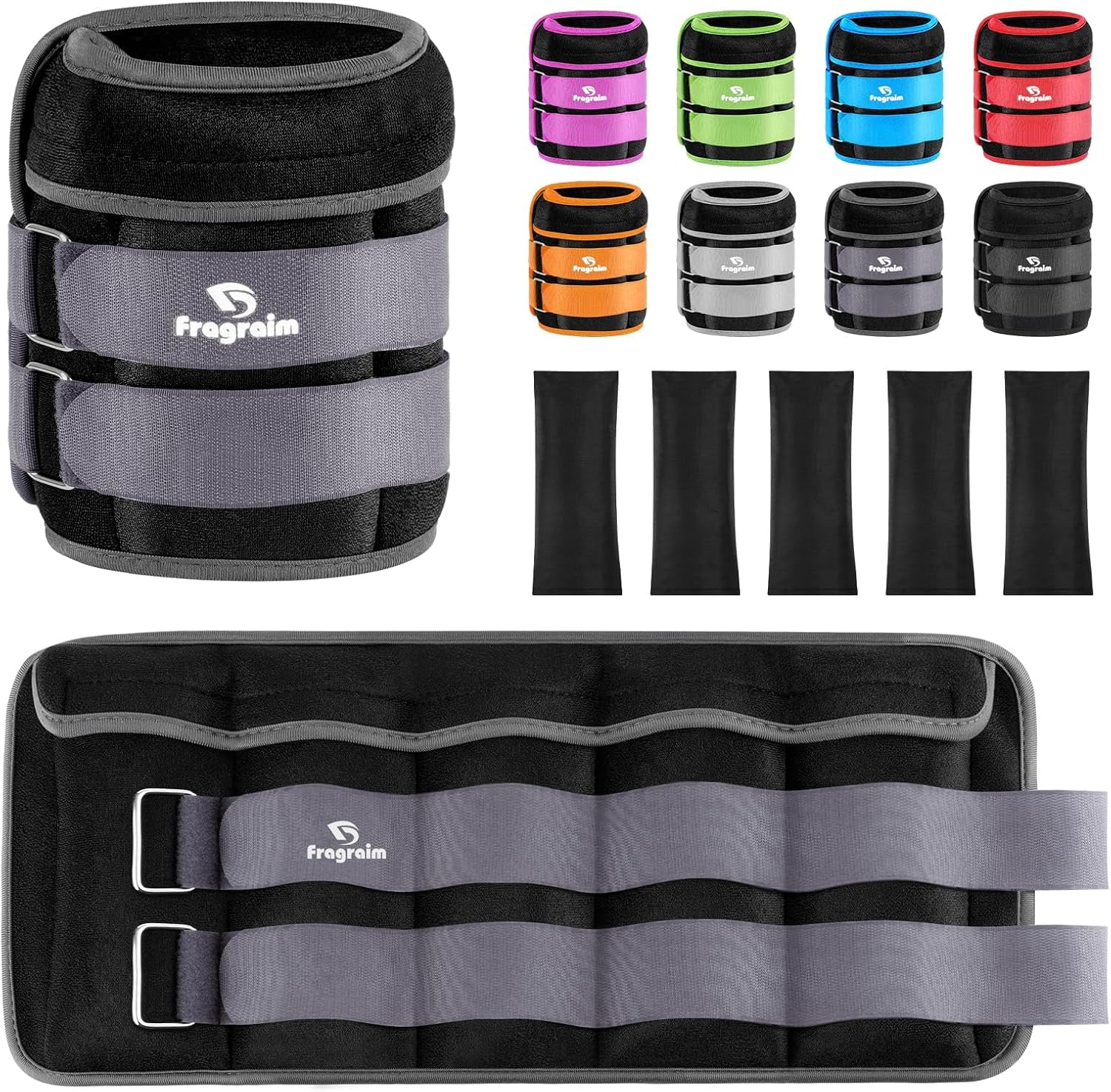 Adjustable Ankle Weights with Removable Weights
