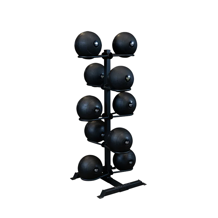 Black Rubber Slam Balls & Rack
