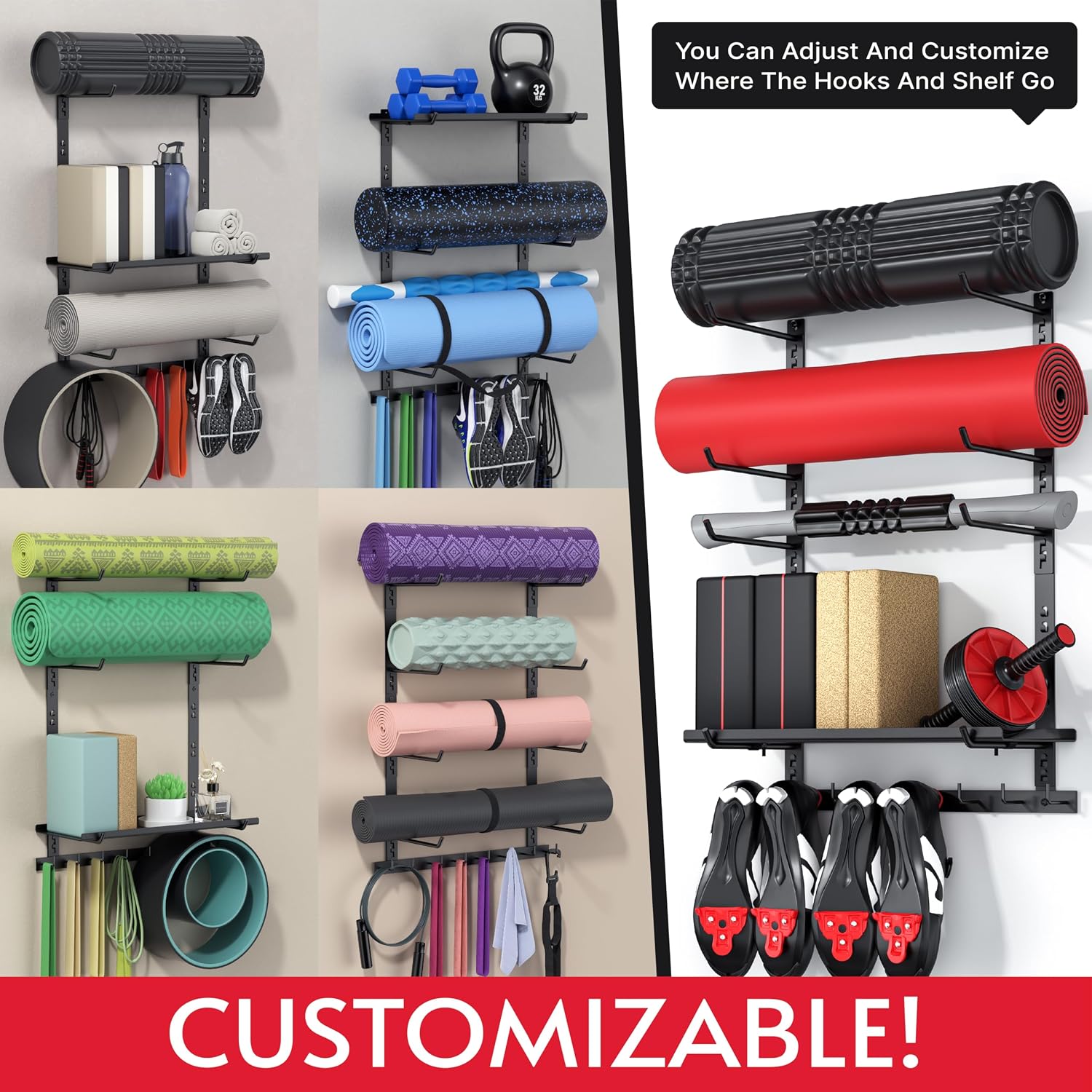 Home Gym Wall Storage Shelf