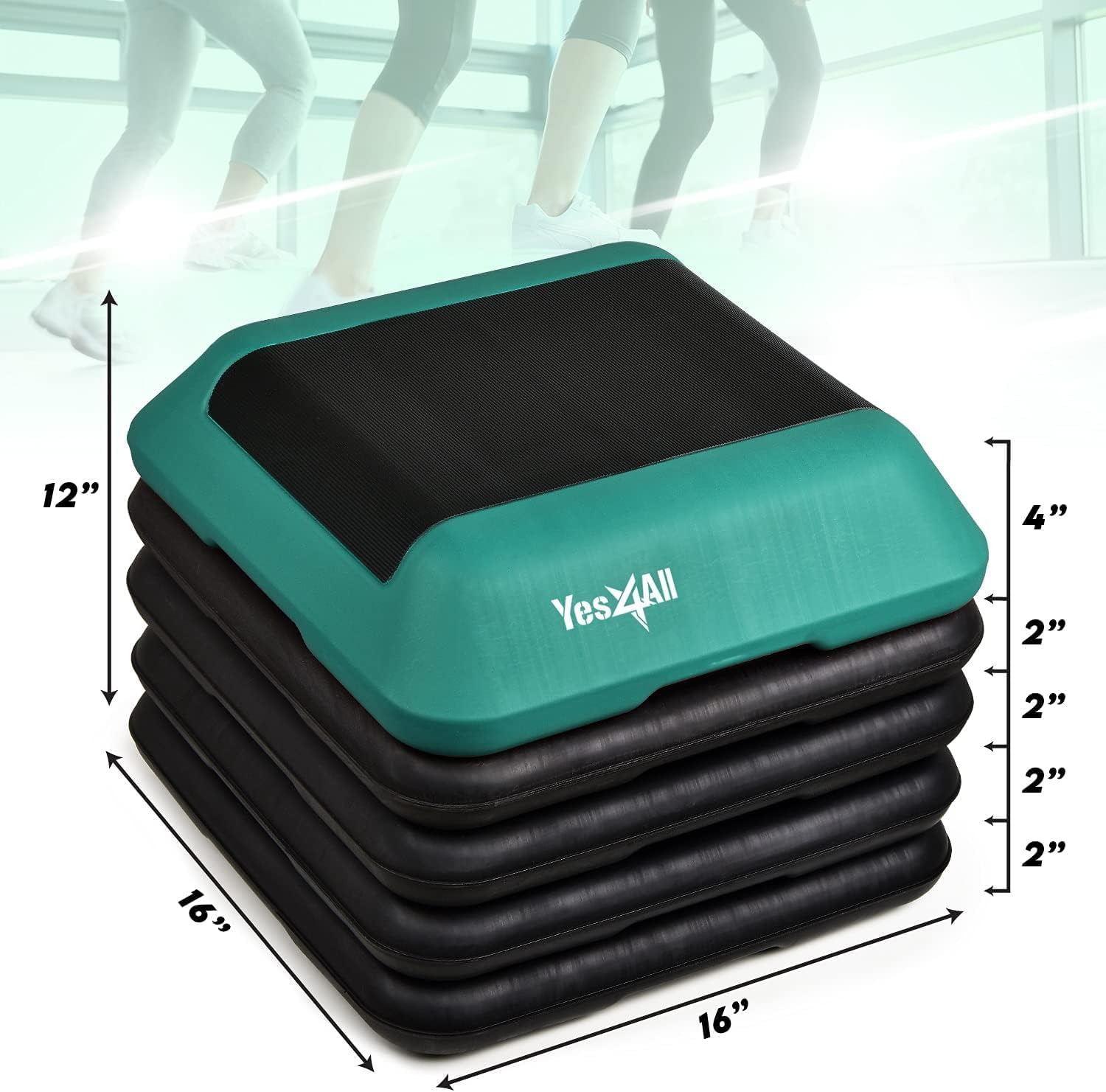 High Aerobic Step Platform & Stackable Risers