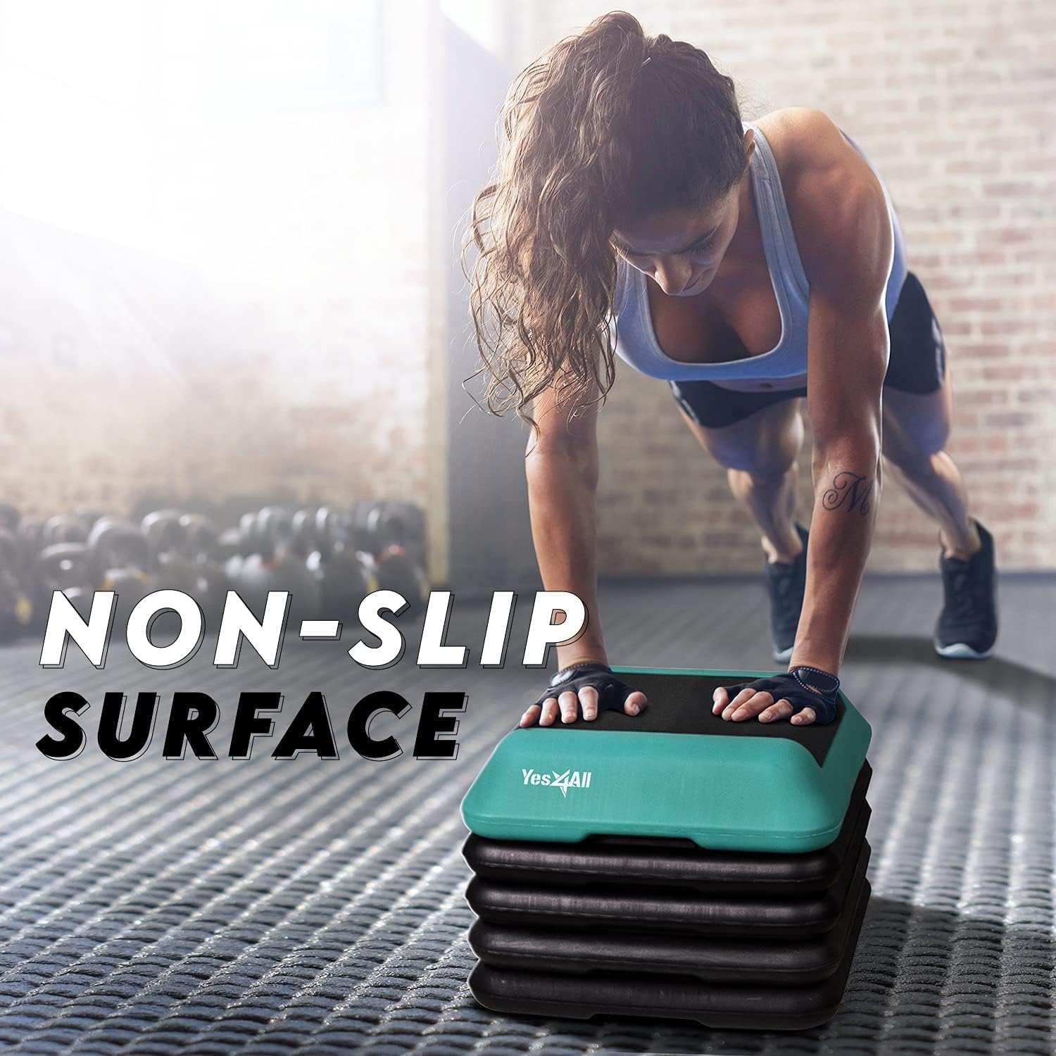 High Aerobic Step Platform & Stackable Risers