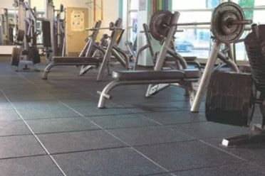 HEAVY DUTY RUBBER GYM TILES 24" X 24" X 1" - CA WAREHOUSE