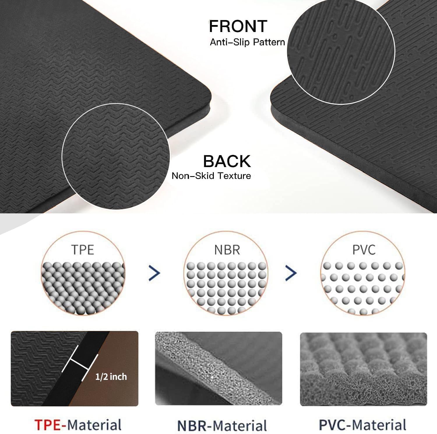 Large TPE Yoga Mat 6'x4'x1/2"