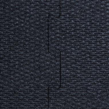Interlocking rubber gym tiles high impact Black color swatch close-up texture