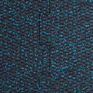 Interlocking rubber gym tiles high impact Blue flec color swatch close-up texture