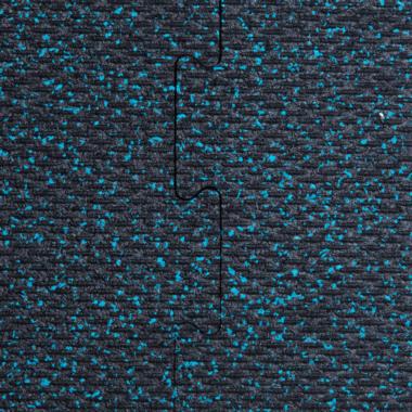 Interlocking rubber gym tiles high impact Blue flec color swatch close-up texture