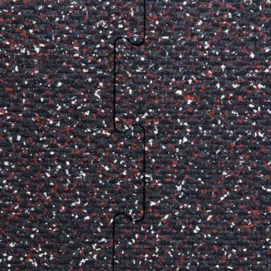 Interlocking rubber gym tiles high impact Red Gray speckle color swatch close-up texture