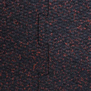 Interlocking rubber gym tiles high impact Red flec color swatch close-up texture